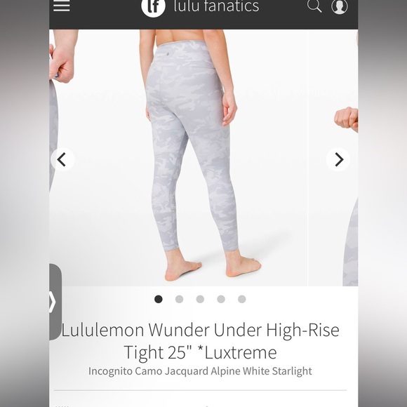 LULULEMON WUNDER UNDER HIGH RISE TIGHT 25” LUXTREME - Picture 5 of 5